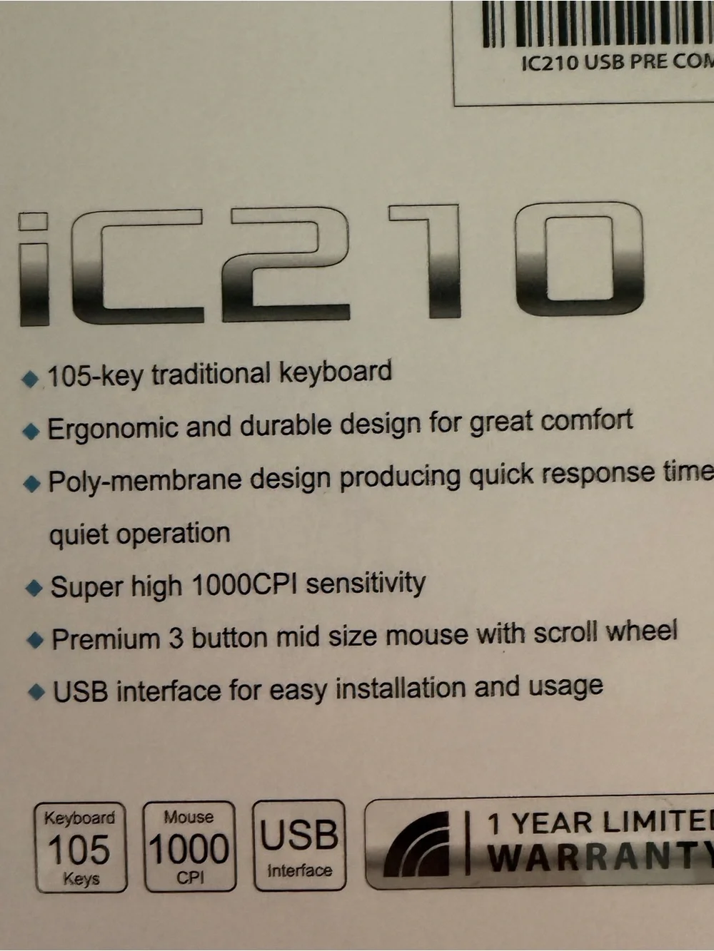 Inland - iC210 Wired Keyboard and Mouse Combo (Black)
